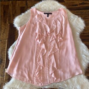 White House Black Market Light Pink Ruffle Top